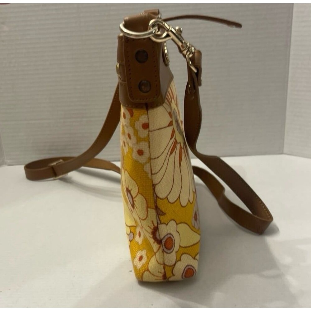 Spartina 449 Yellow Floral Linen Crossbody Bag - Picture 4 of 9